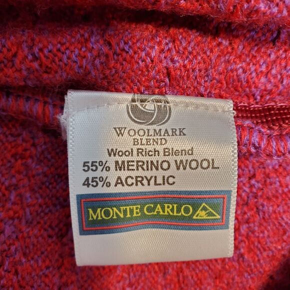 Monte Carlo Merino Wool Blend Cardigan Sweater Button 38 Pink Fisherman Preppy - Picture 12 of 13